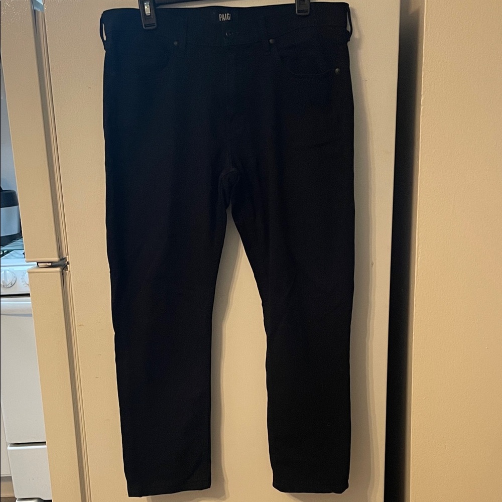 PAIGE Black Straight-Leg Jeans